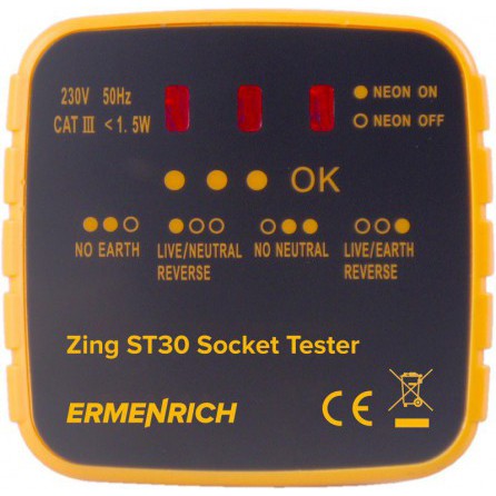 Тестер розеток Ermenrich Zing ST30