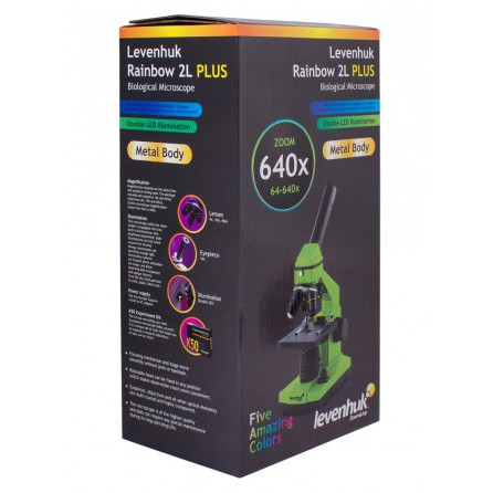 Микроскоп Levenhuk Rainbow 2L PLUS Lime/Лайм