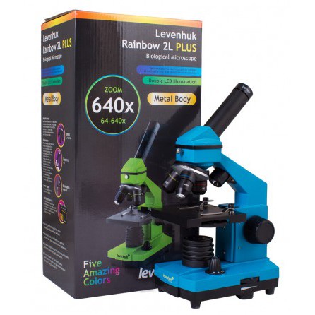 Микроскоп Levenhuk Rainbow 2L PLUS Azure/Лазурь
