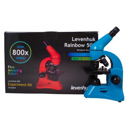 Микроскоп Levenhuk Rainbow 50L Azure/Лазурь