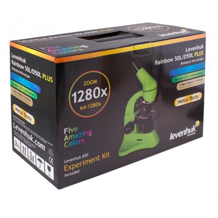 Микроскоп Levenhuk Rainbow 50L PLUS Azure/Лазурь