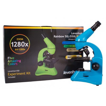Микроскоп Levenhuk Rainbow 50L PLUS Azure/Лазурь